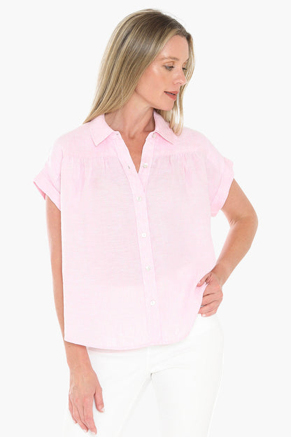 Womens Gather Ss Shirt Pink 596j3063a