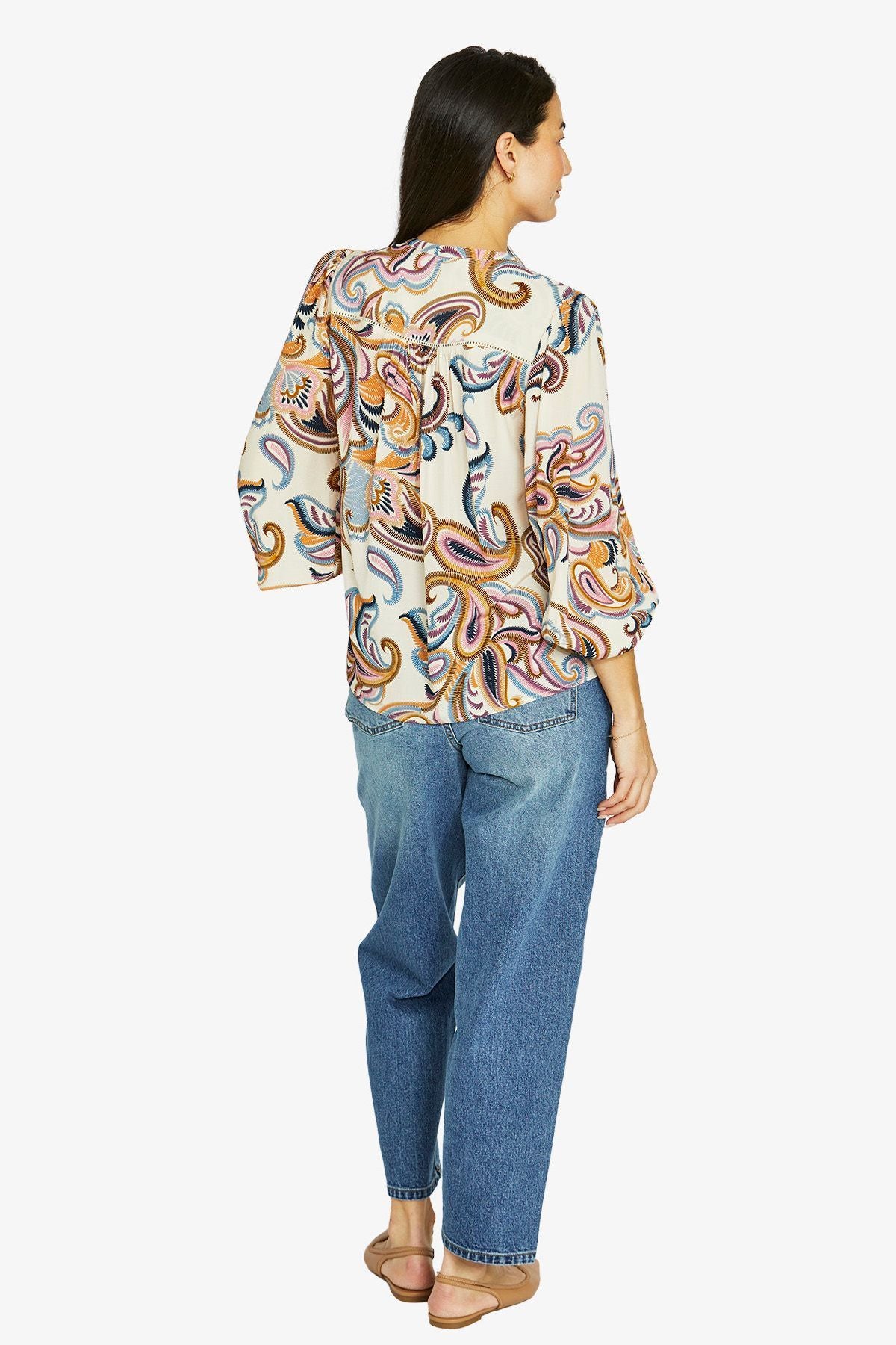 Womens Gypsy Paisley Top Multicolor 606j3063a