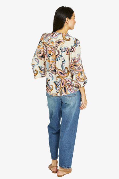 Womens Gypsy Paisley Top Multicolor 606j3063a