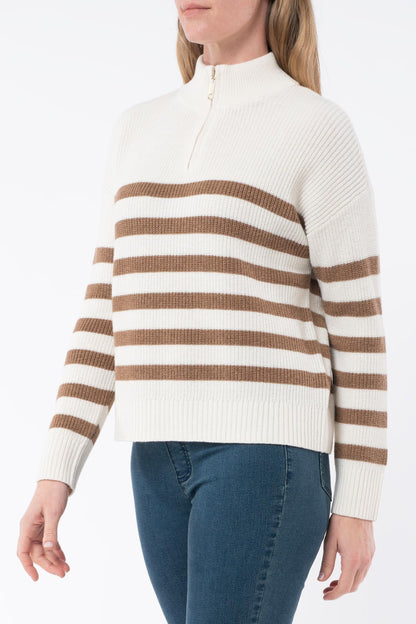 Women's Half Zip Stripe Pullover