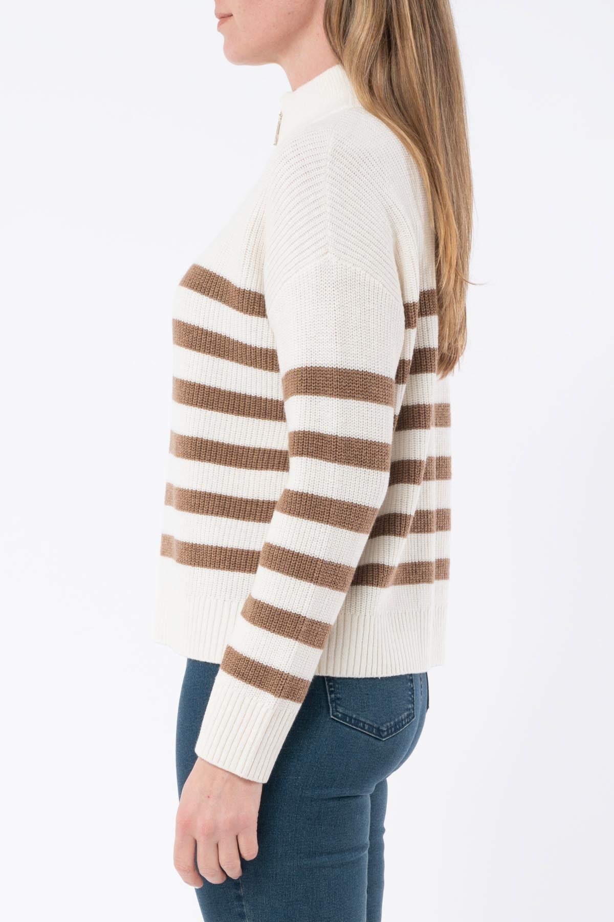 Women's Half Zip Stripe Pullover