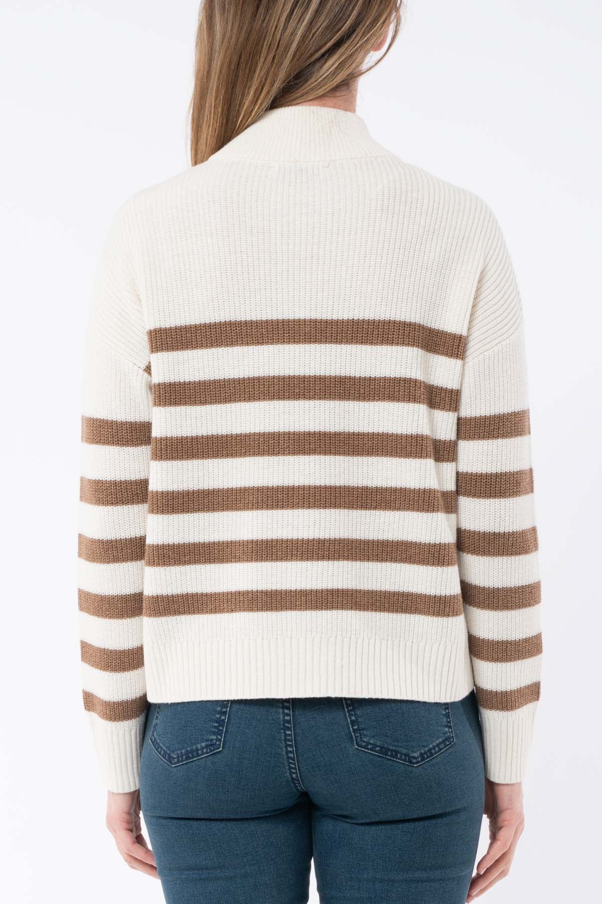 Women's Half Zip Stripe Pullover