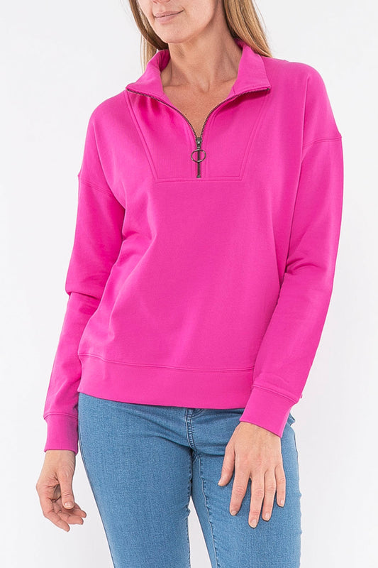 Half Zip Sweat Rose