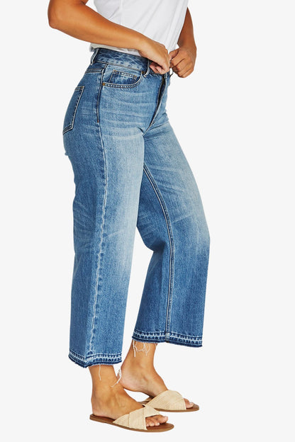 Womens Hem Detail Jean Blue 616j7045a