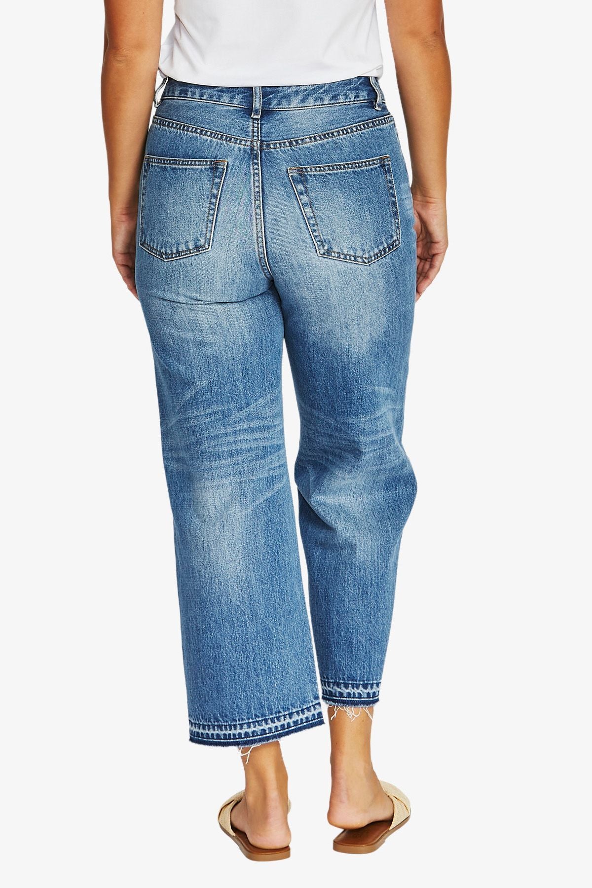 Womens Hem Detail Jean Blue 616j7045a