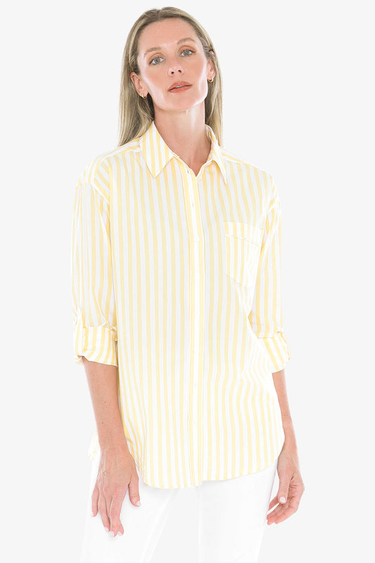 Womens Holiday Stripe Shirt Yellow 596j3108a