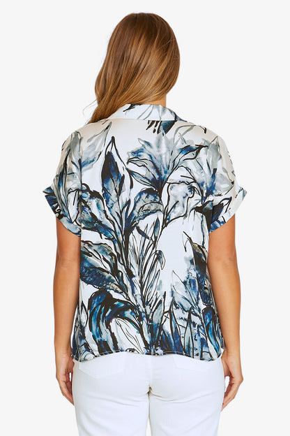 Womens Inky Abstract Top Multicolor 616j3176a