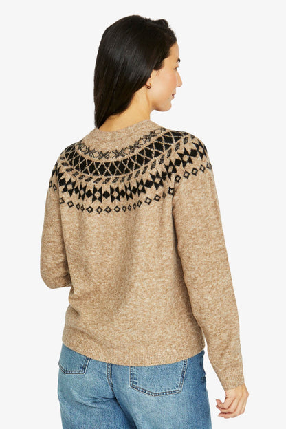 Womens Jacquard Pullover Beige 60611022a