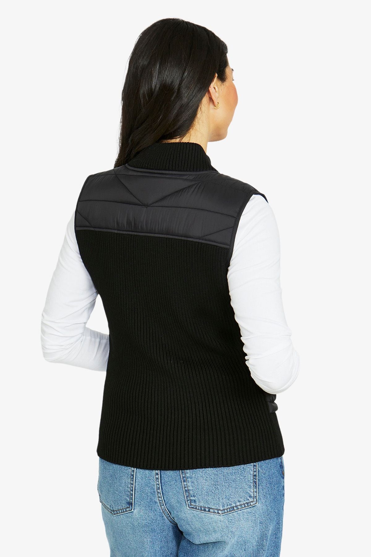 Womens knit back vest black 606j4042a