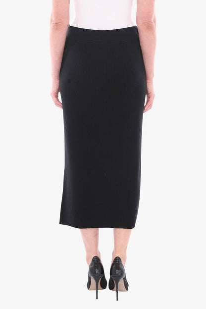 Knit Rib Skirt in Black