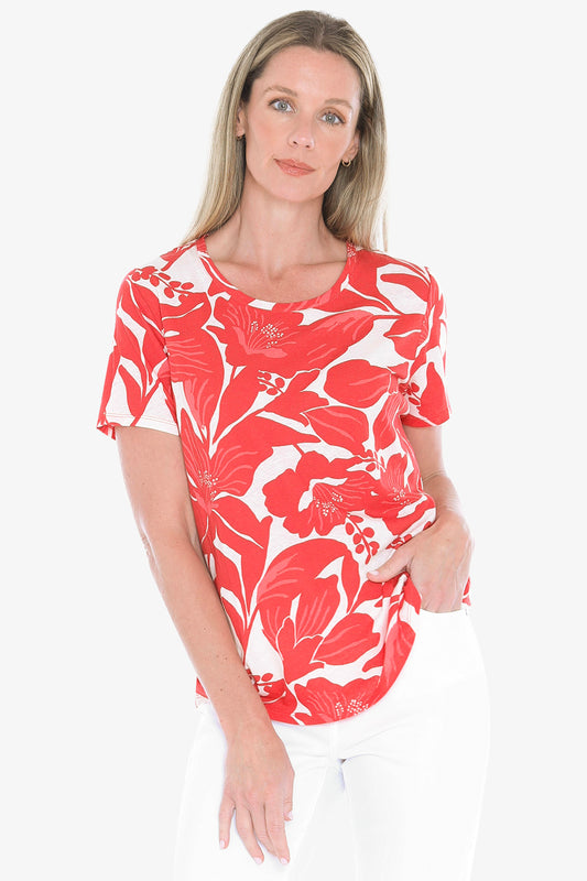 Womens Lily Mono Tee Red 59612007a