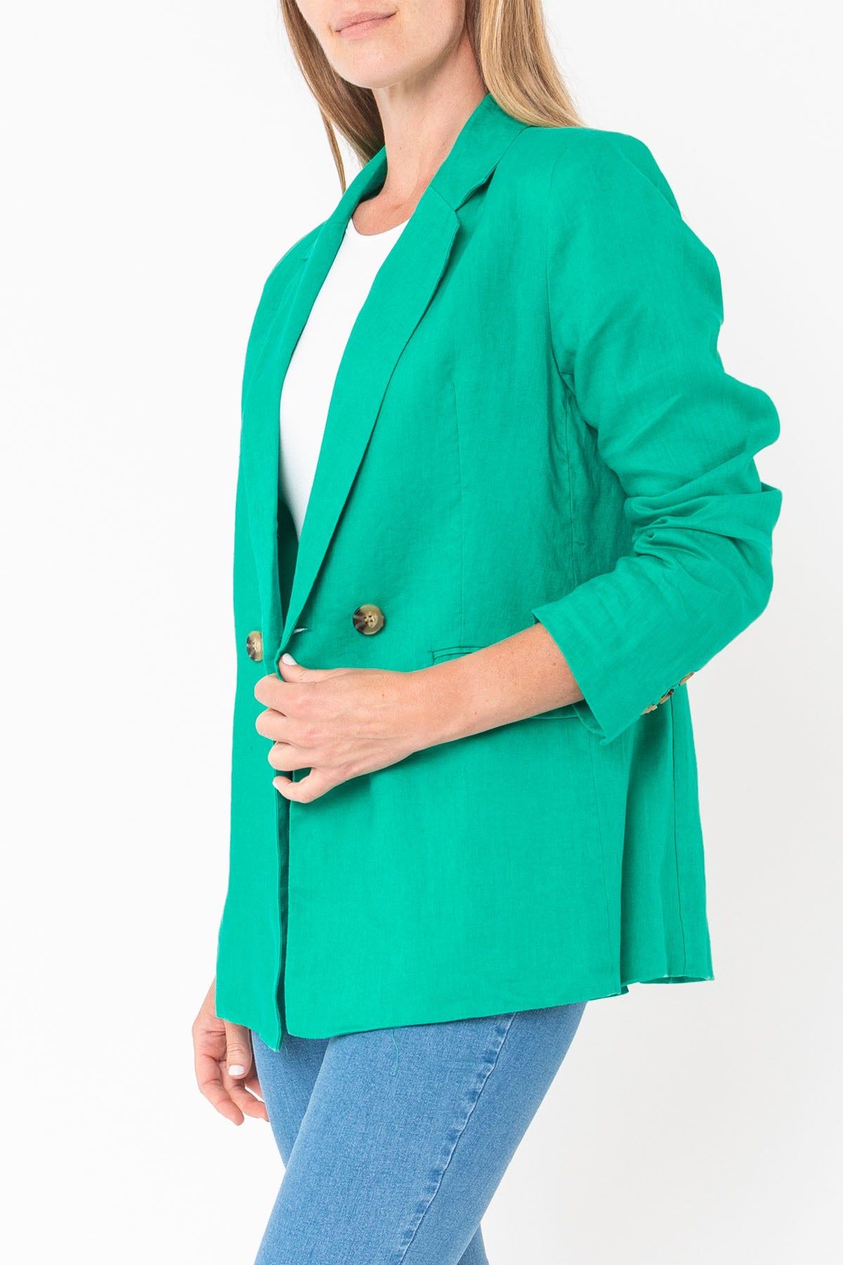 Linen Blazer Emerald