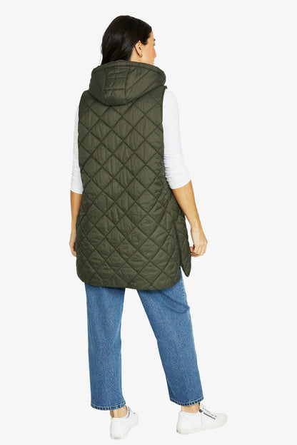Womens Longline Vest Green 606j4040a