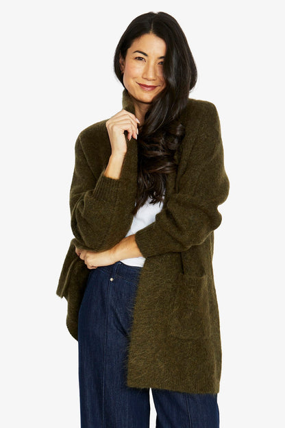 Womens Luxe Long Cardi Green 60611082a
