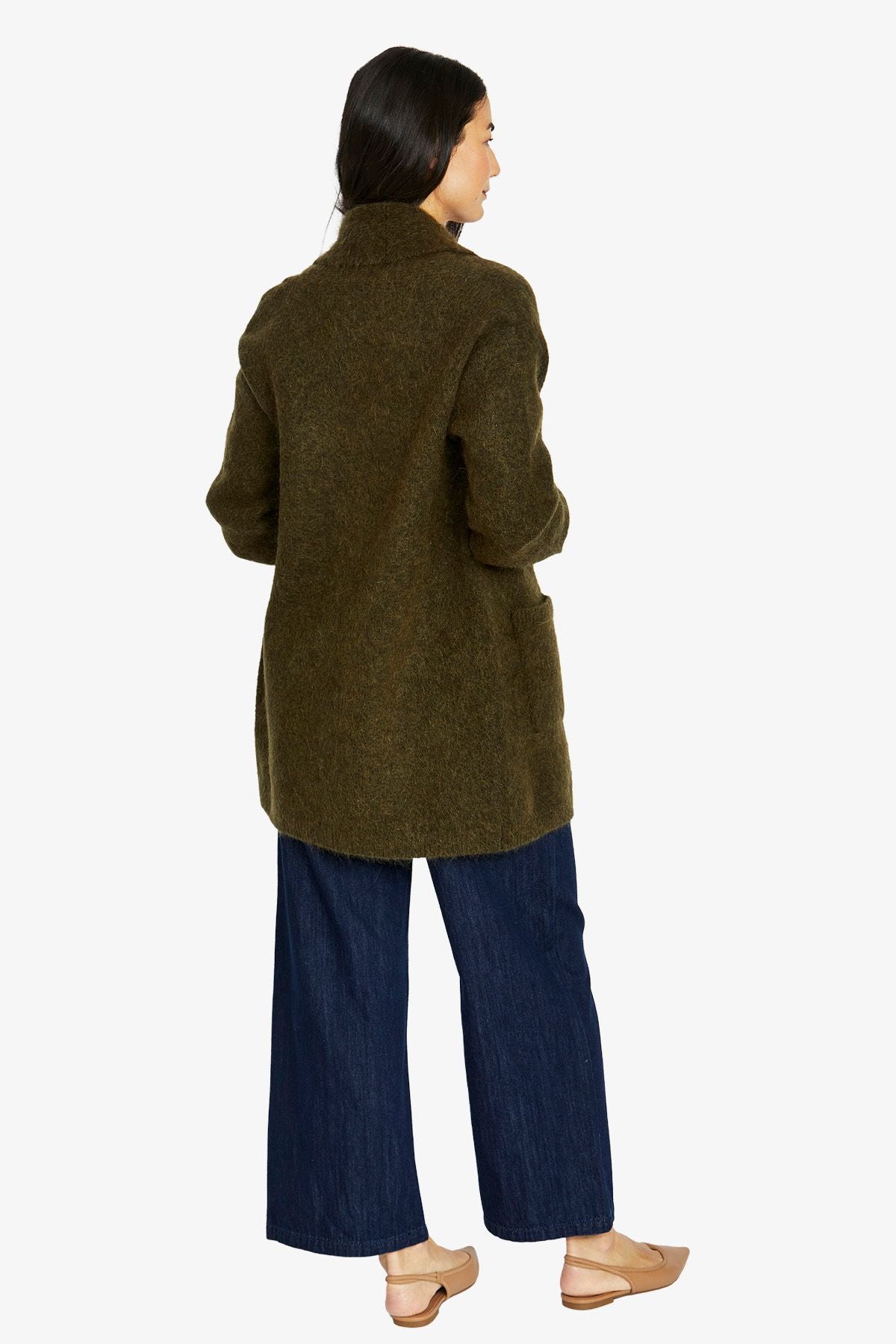 Womens Luxe Long Cardi Green 60611082a