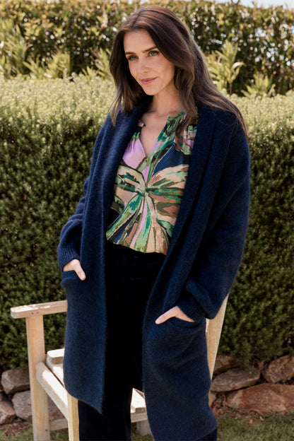 Luxe Long Cardigan in Midnight