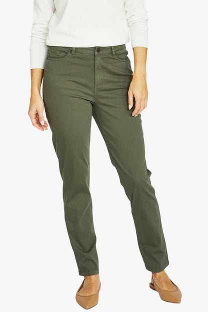 Womens Luxury Pkt Trim Jean Green 606j7025a