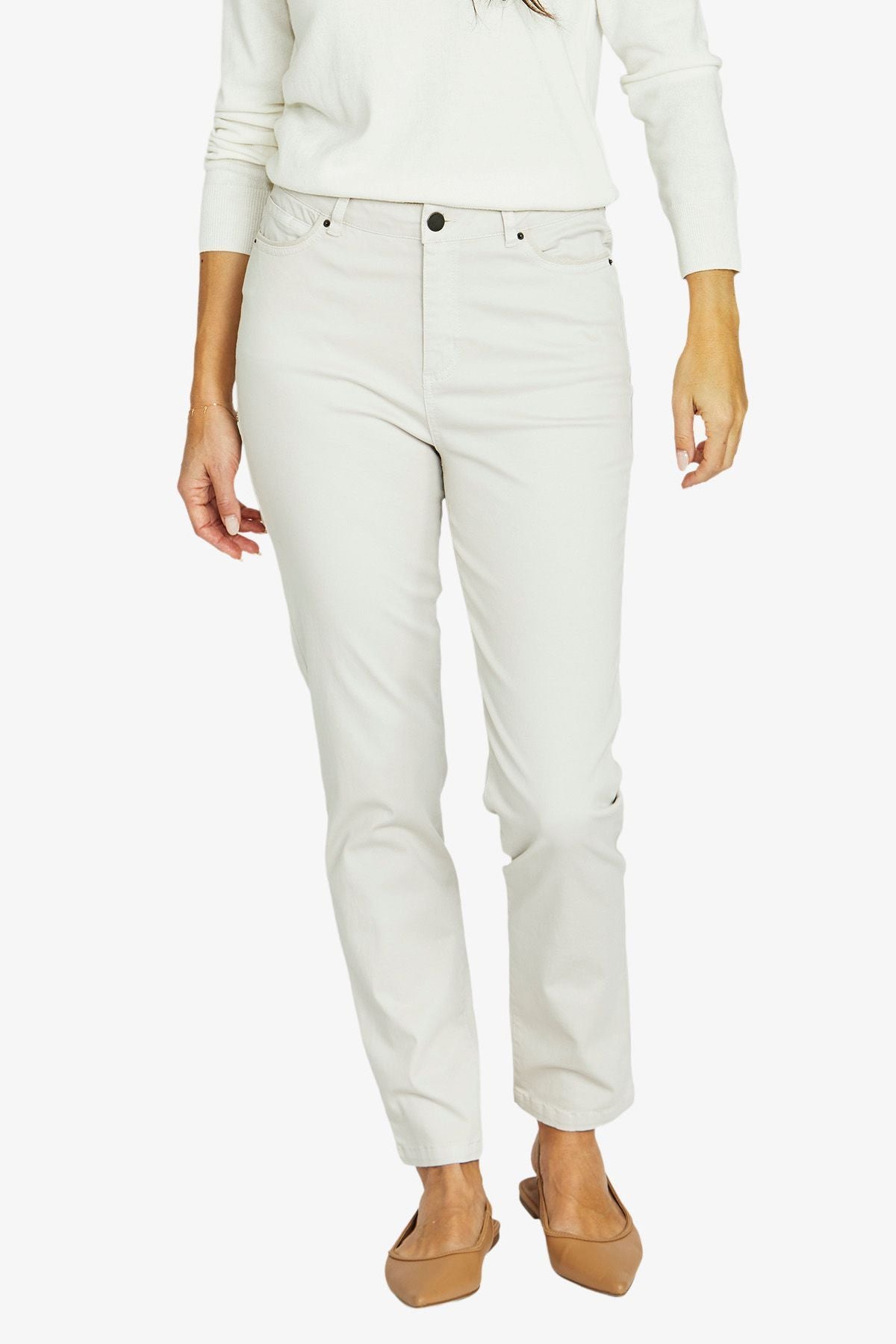 Womens Luxury Pkt Trim Jean Grey 606j7025a