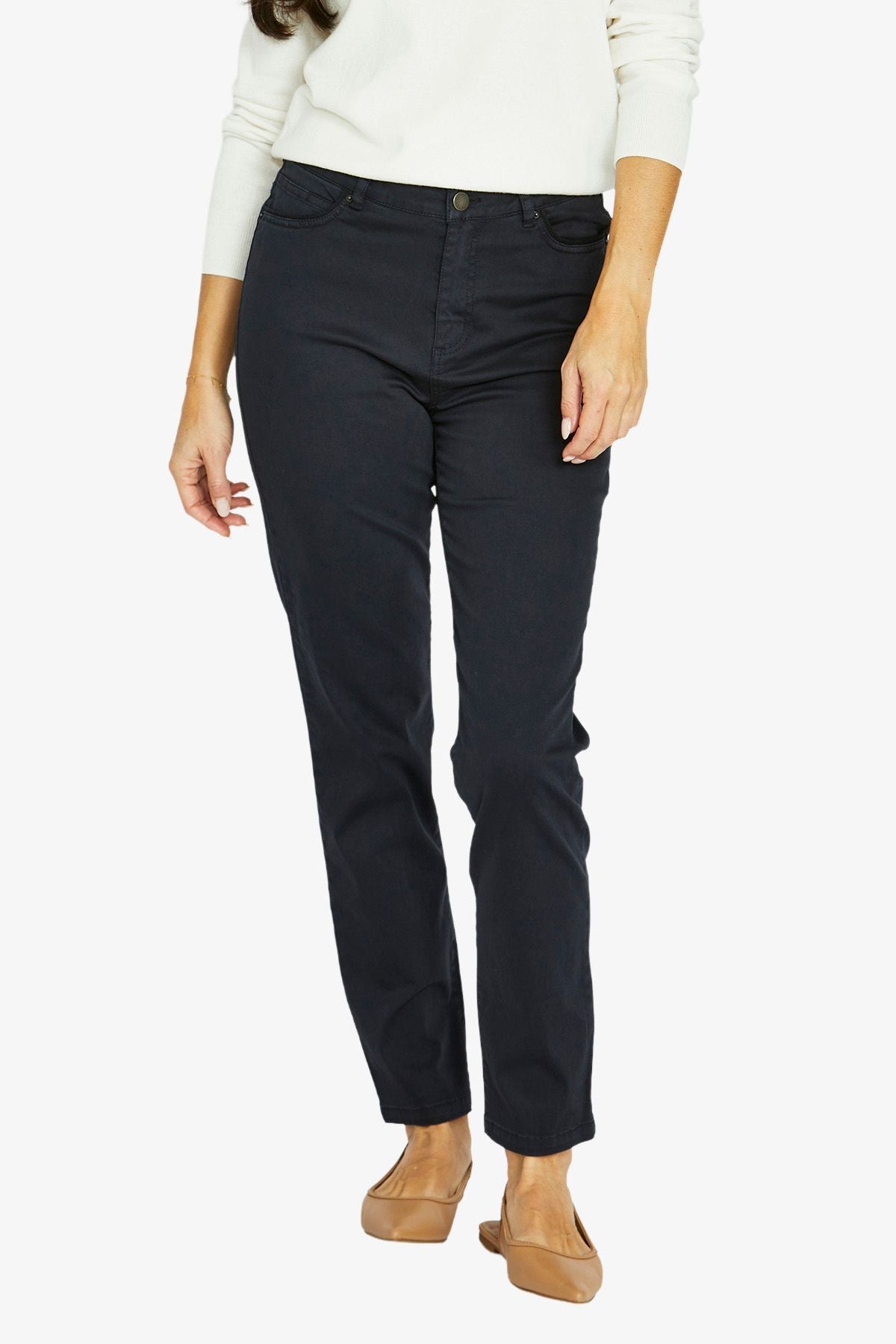 Womens Luxury Pkt Trim Jean Navy 606j7025a