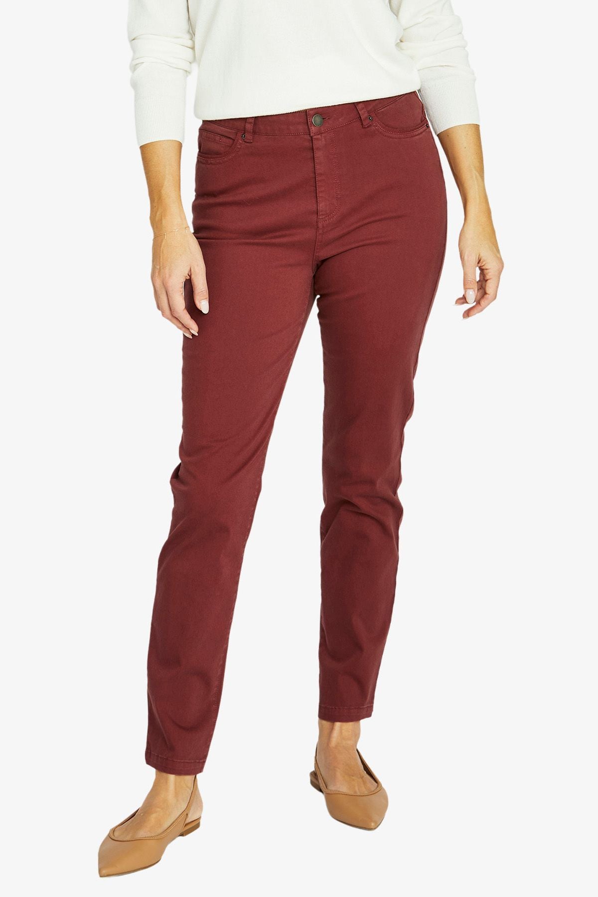 Womens Luxury Pkt Trim Jean Red 606j7025a