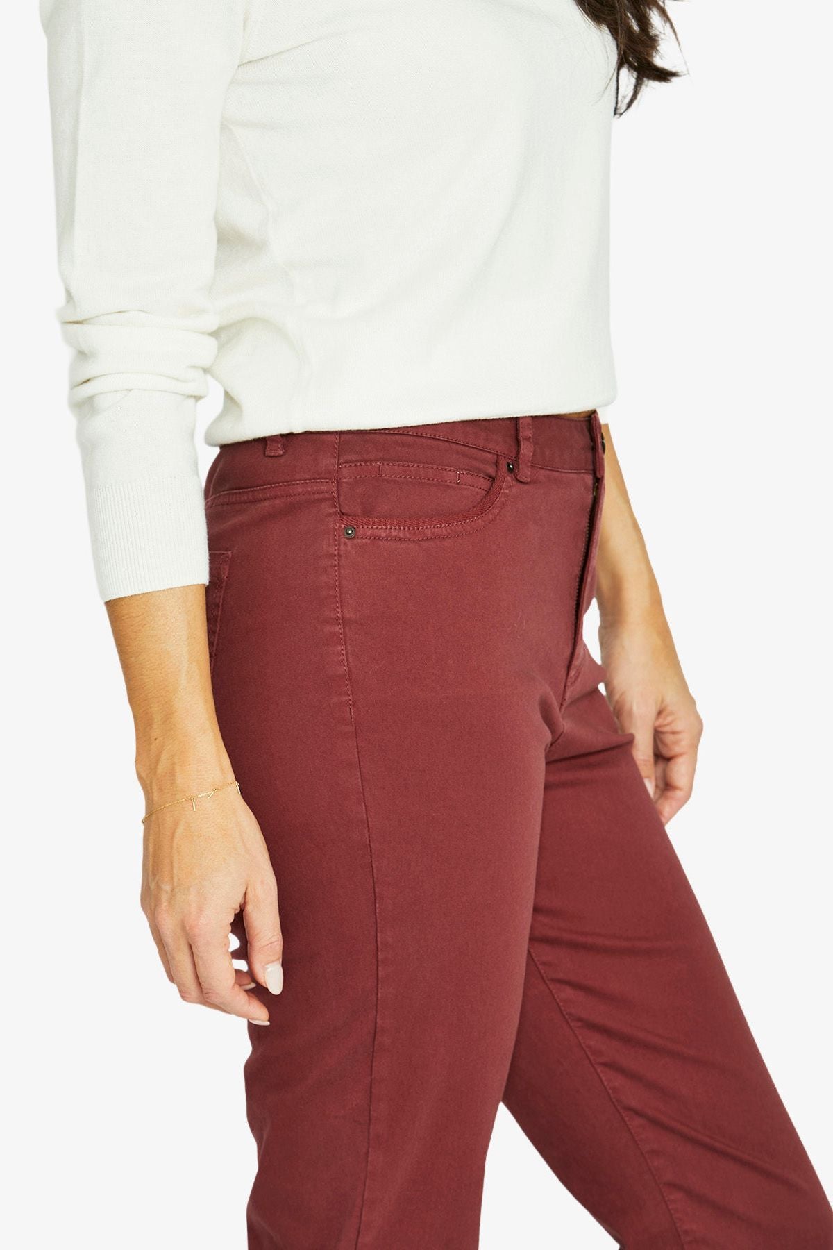 Womens Luxury Pkt Trim Jean Red 606j7025a