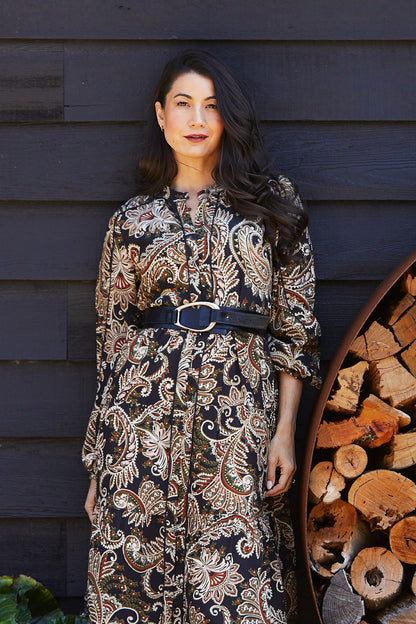 Womens Metal Loop Belt Black 606j9093a