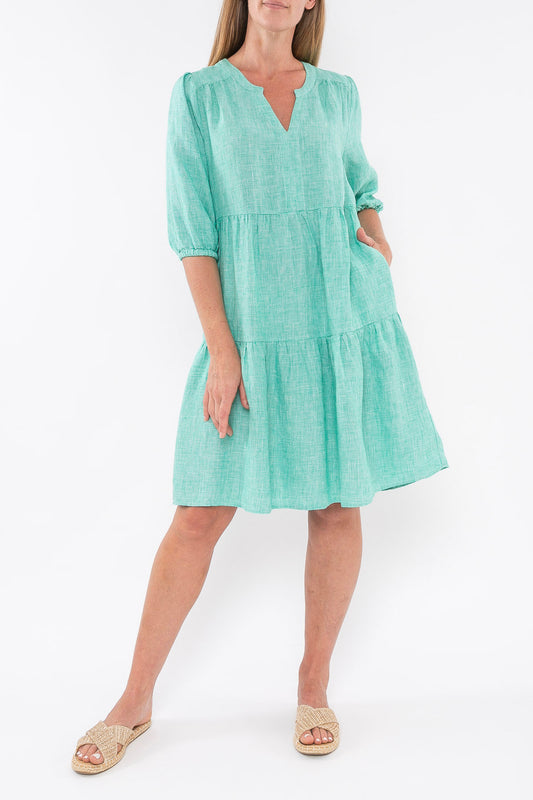 Mini Check Tiered Dress