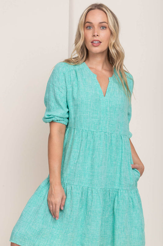 Mini Check Tiered Dress