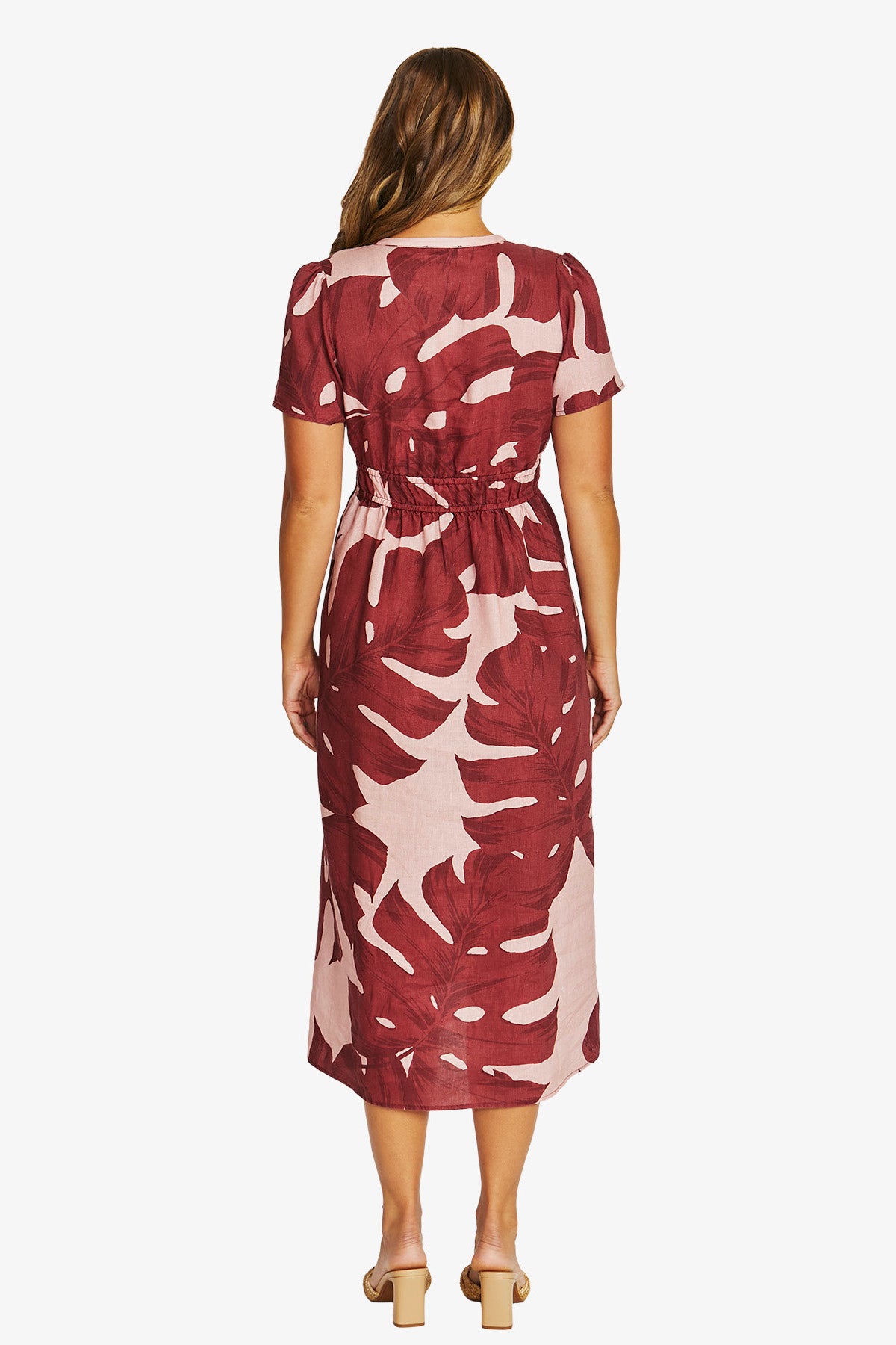 Womens Monstera Dress Red 616j5161a