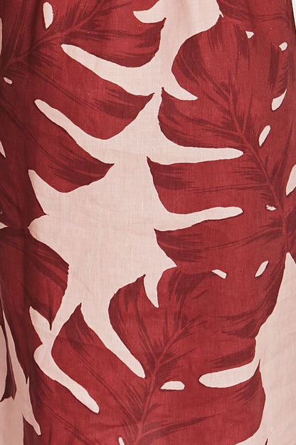 Womens Monstera Dress Red 616j5161a