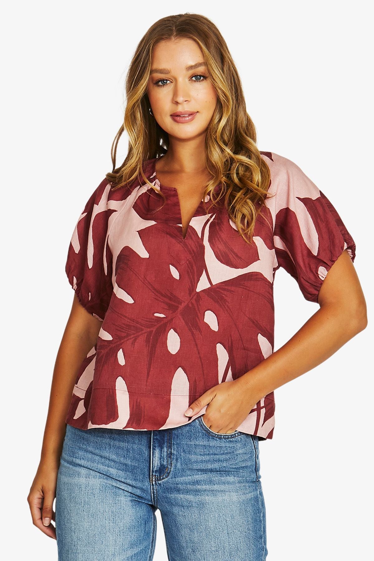Womens Monstera Top Multicolor 616j3160a