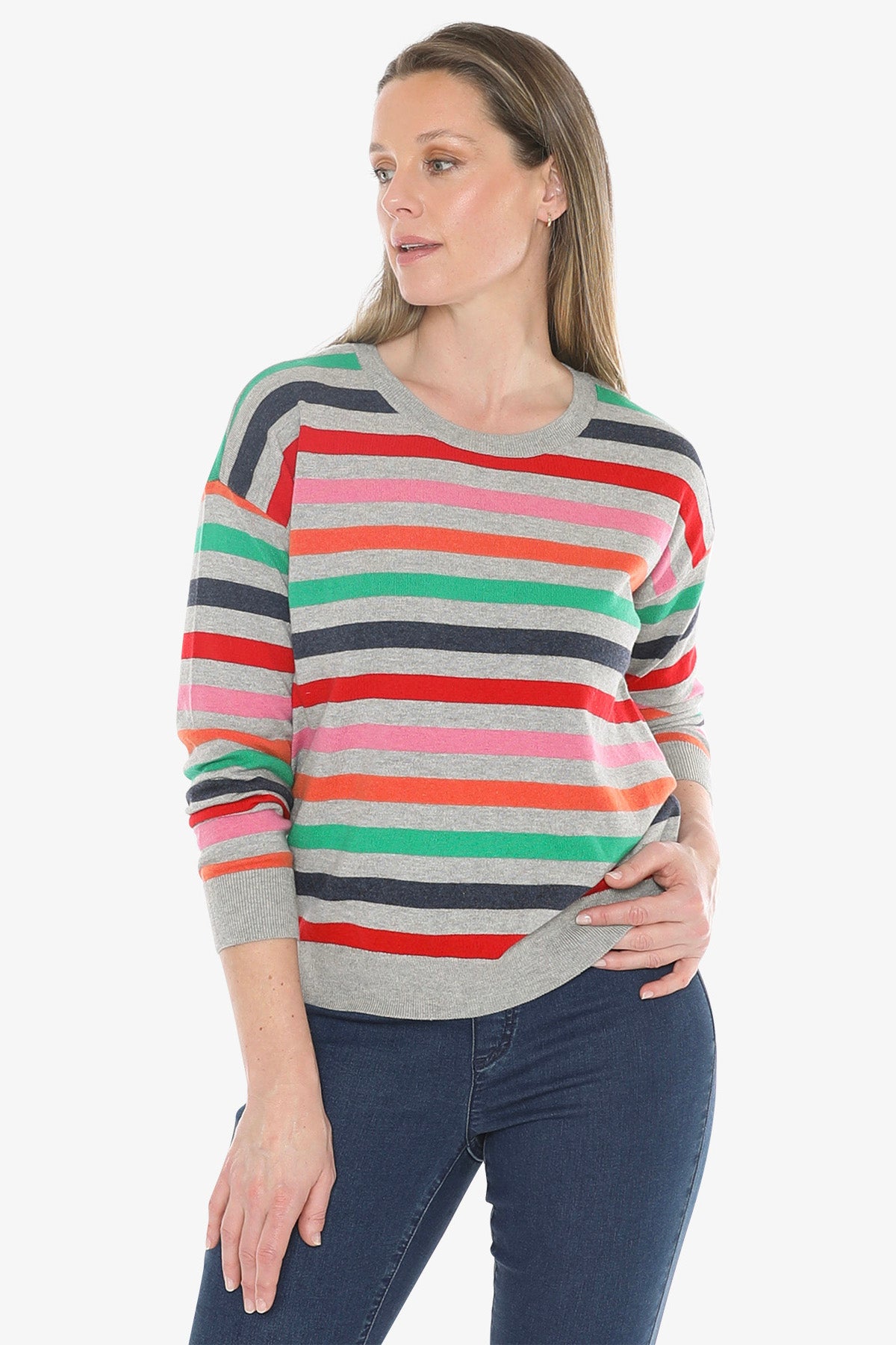 Multi Stripe Pullover in Multi