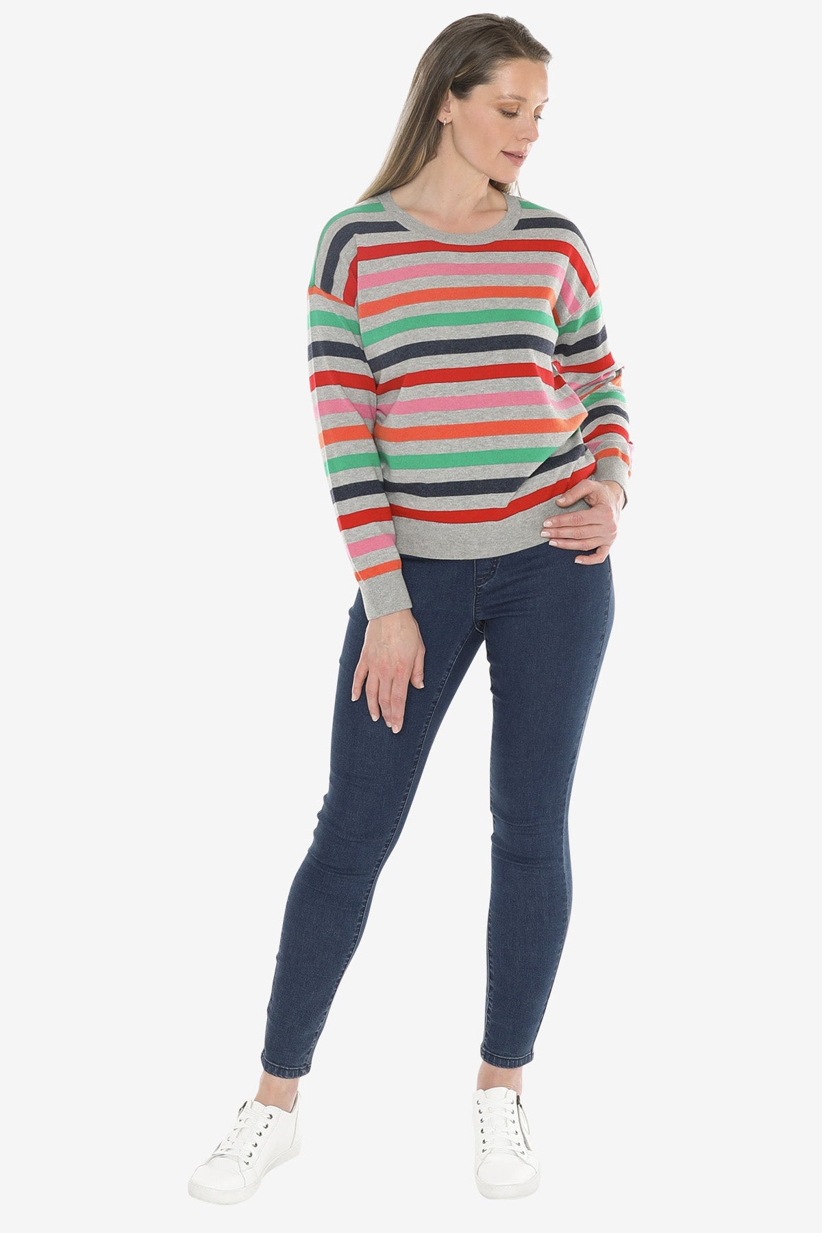 Multi Stripe Pullover in Multi