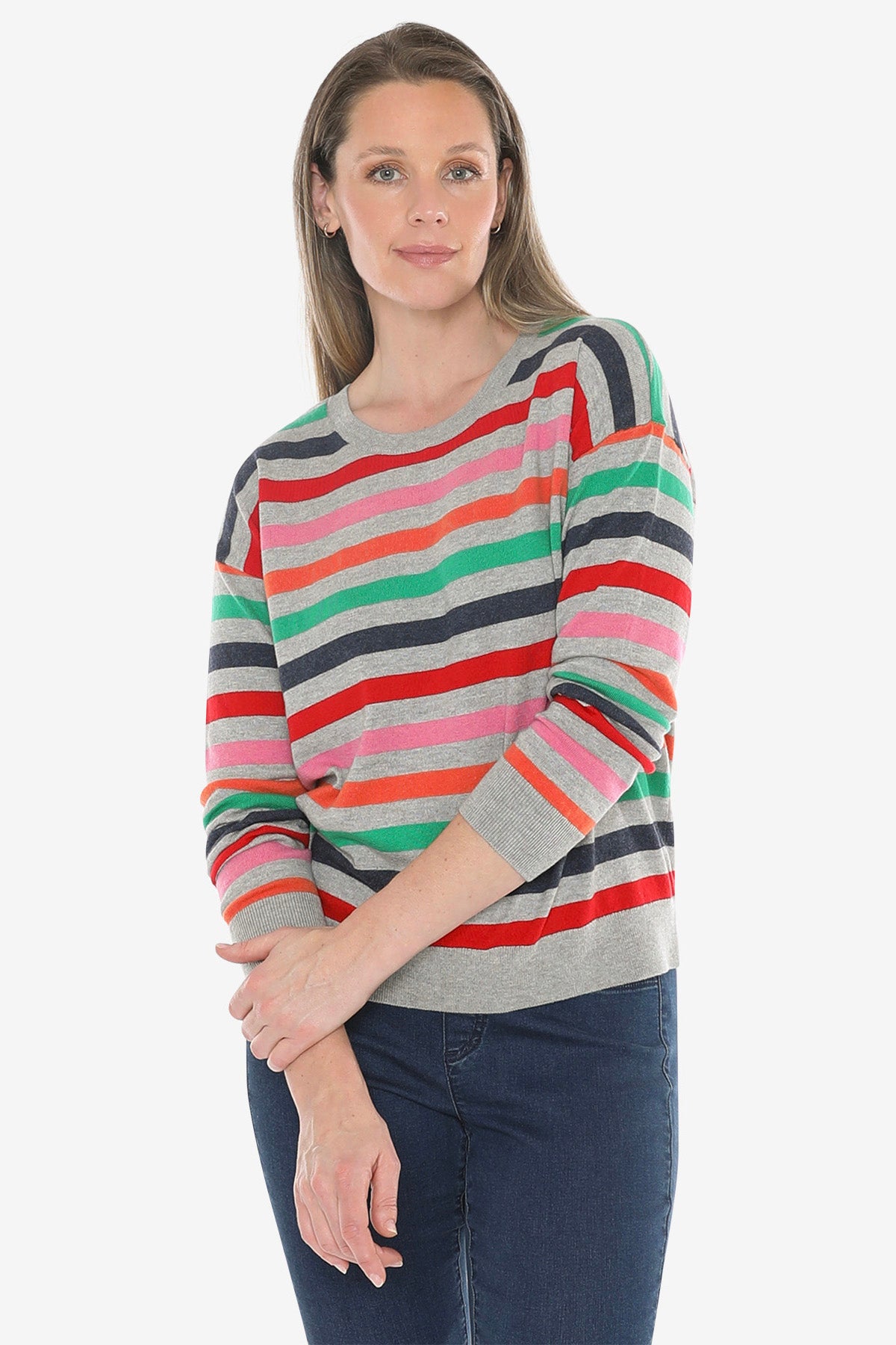 Multi Stripe Pullover in Multi