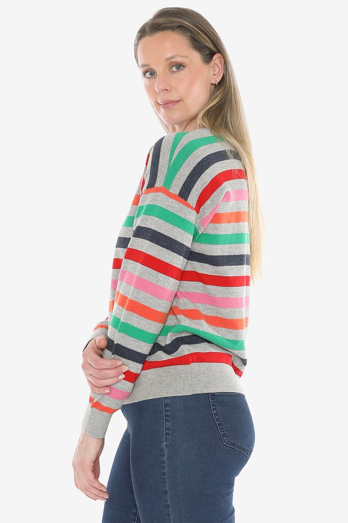 Multi Stripe Pullover in Multi