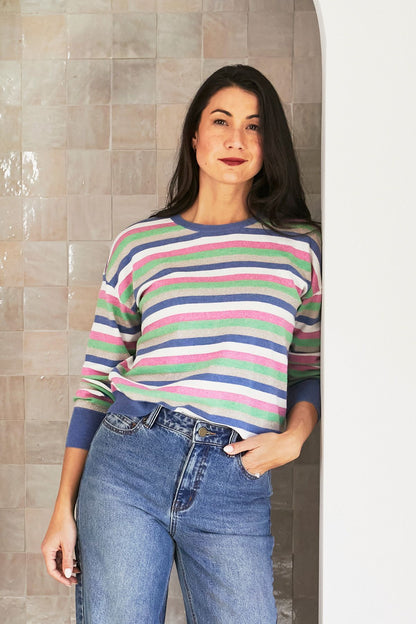 Womens Multi Stripe Pullover Multicolor 60611056a
