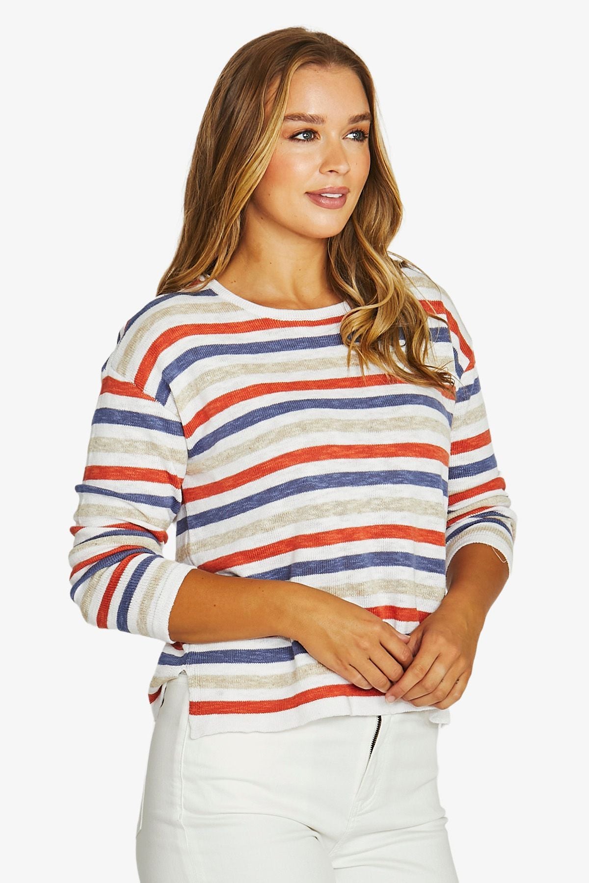 Womens Multi Stripe Pullover Multicolor 61611007a