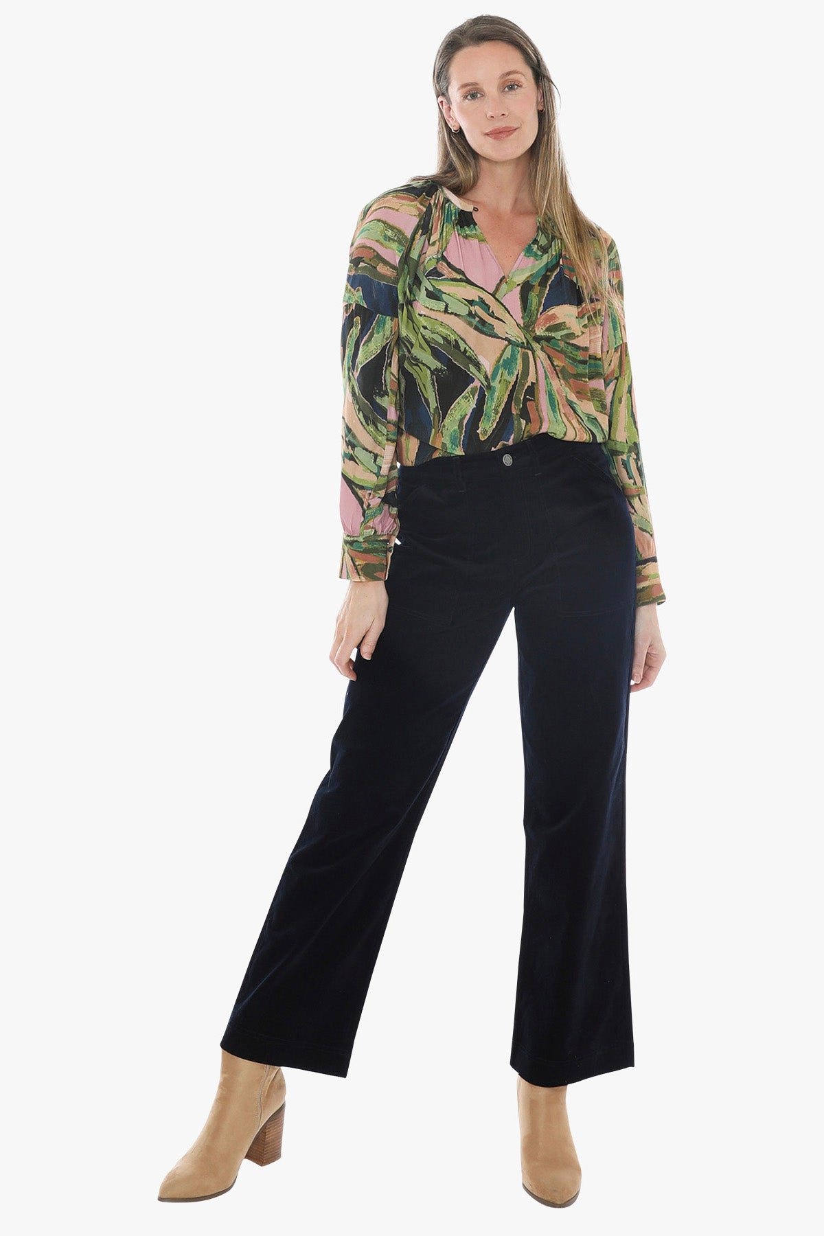 Painted Leaves Top in Multi