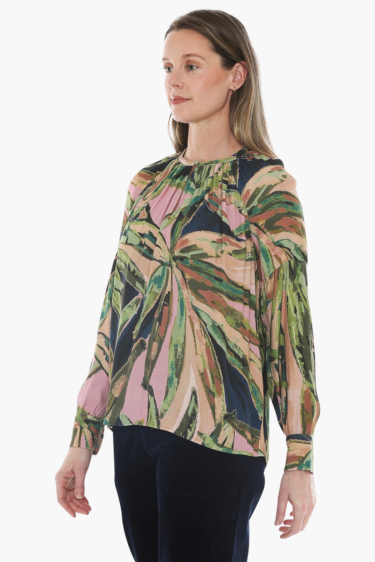 Painted Leaves Top in Multi