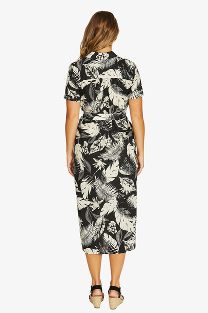 Womens Palm Island Shirt Dress Black 616j5021a