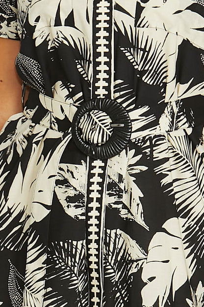 Womens Palm Island Shirt Dress Black 616j5021a