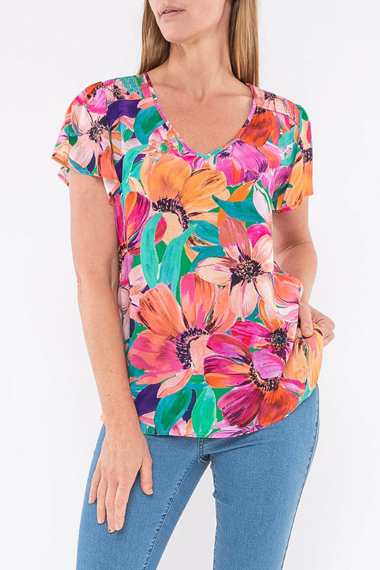 Paradise Floral V-Neck Top