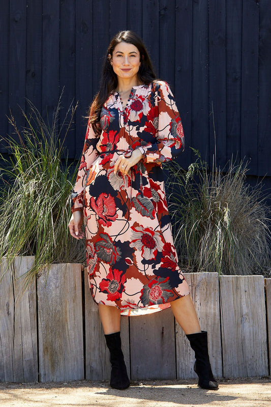 Womens Parisian Floral Dress Multicolor 606j5065a