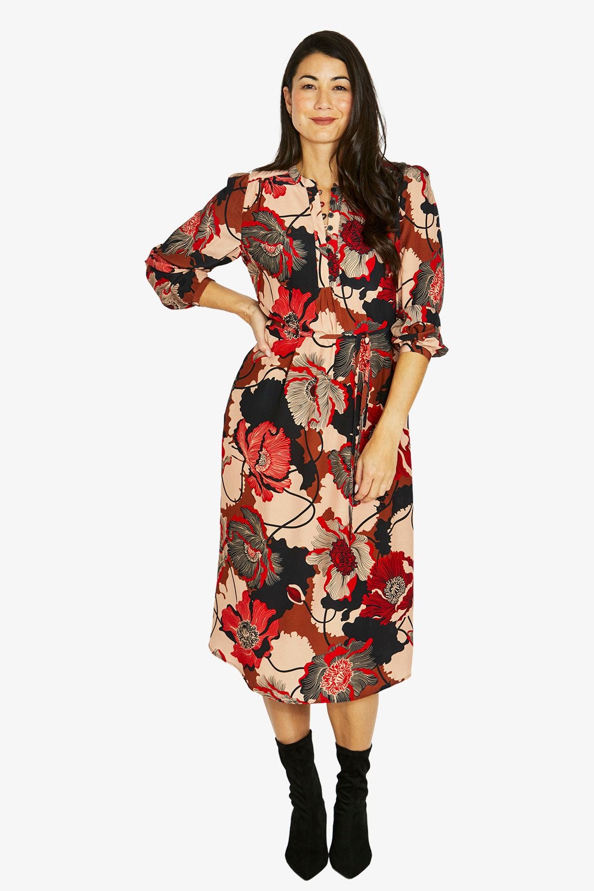 Womens Parisian Floral Dress Multicolor 606j5065a