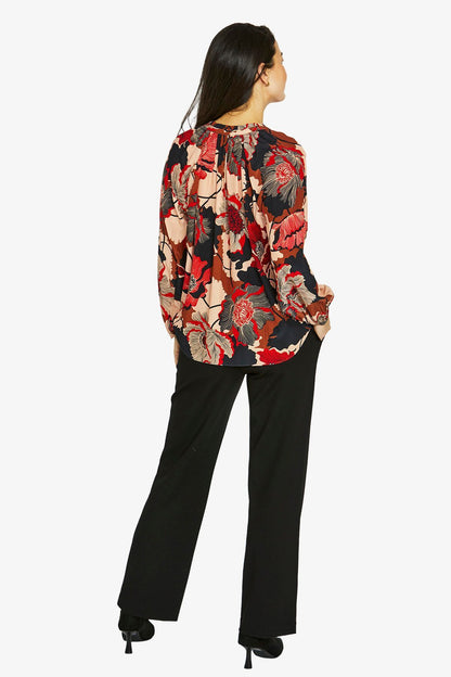Womens Parisian Floral Top Multicolor 606j3064a