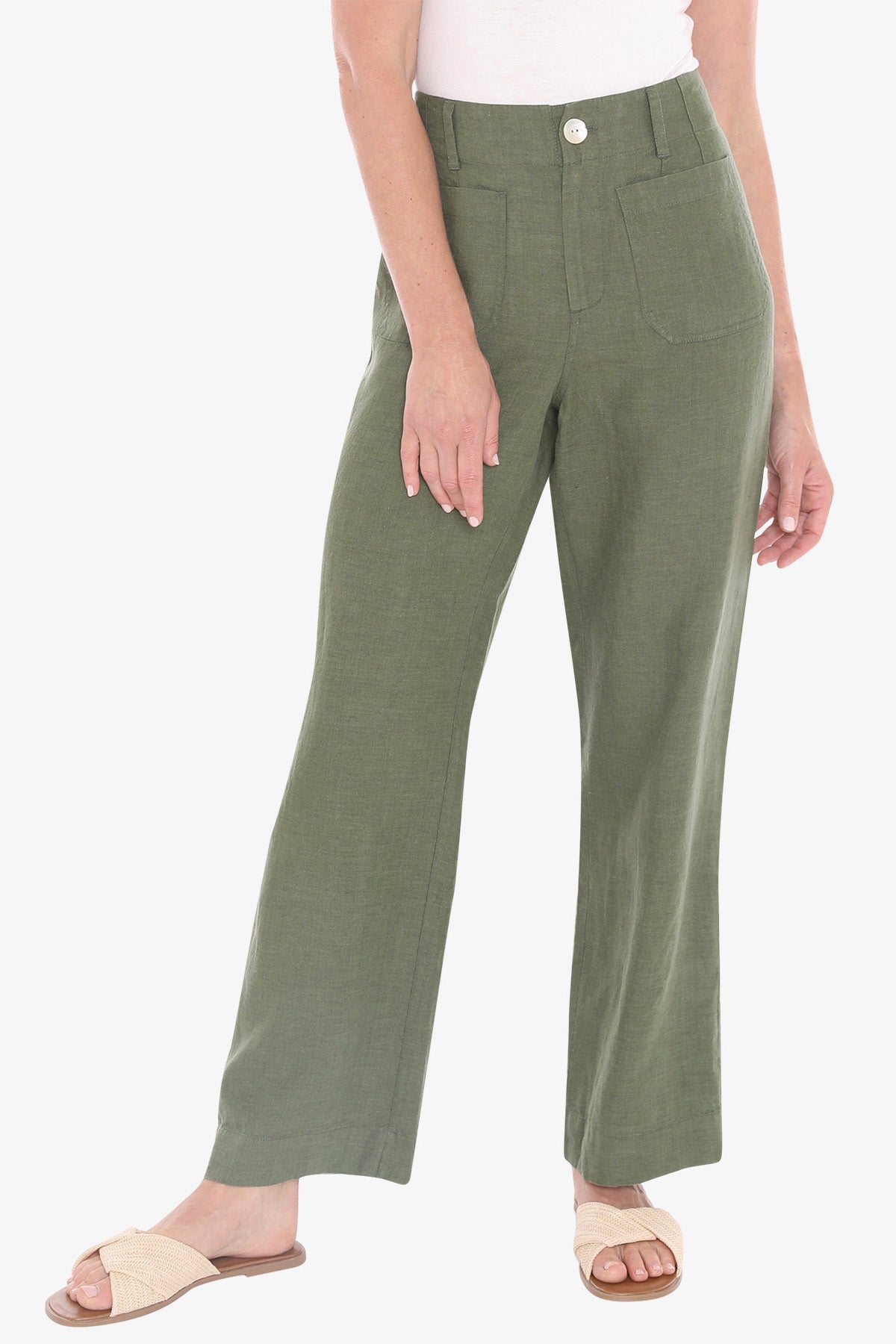 Womens Patch Pocket Pant Green 596j7070a
