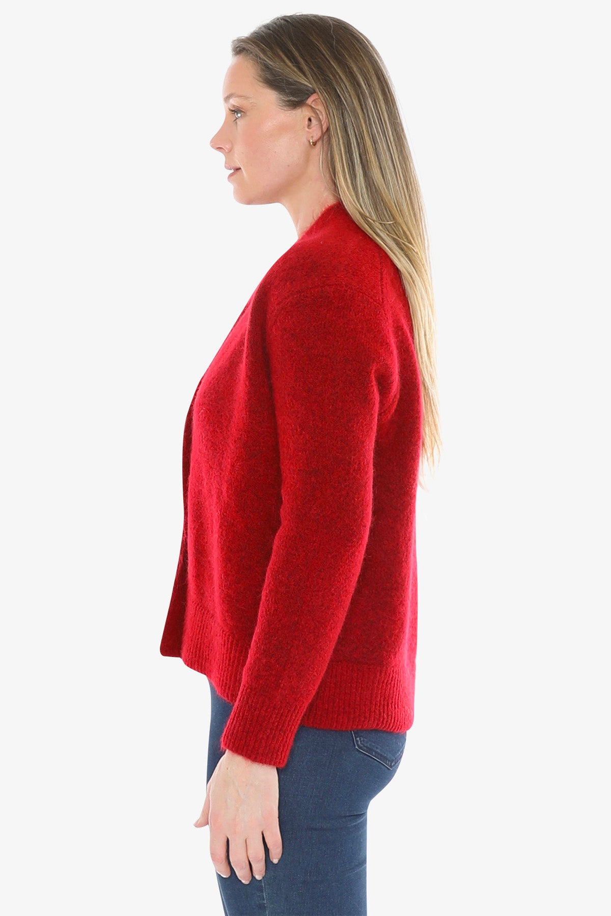 Pin Detail Cardigan in Scarlet
