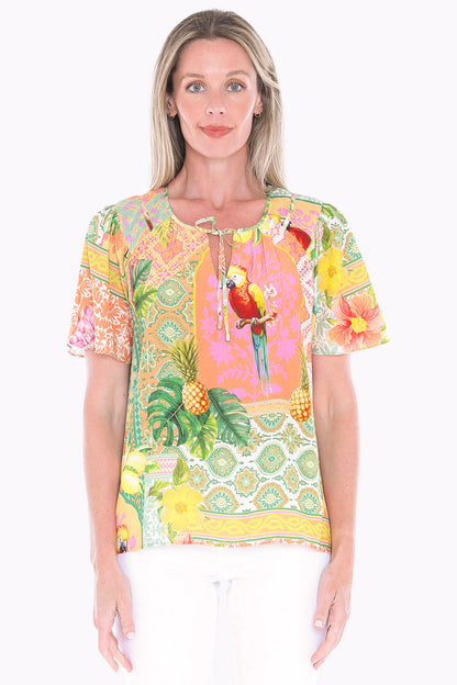 Womens Pina Colada Top Multicolor 596j3123a
