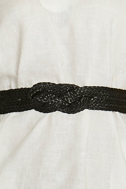 Womens Plaited Snap Belt Black 616j9184a