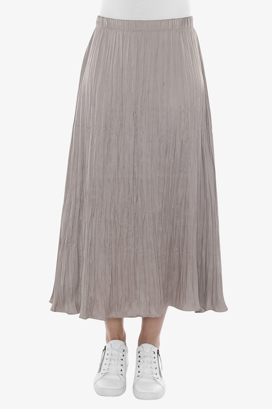 Pleated Pull On Skirt in Sand